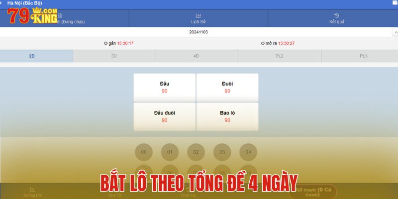 Bắt lô theo tổng đề 4 ngày sẽ gia tăng cơ hội bạn trúng giải 