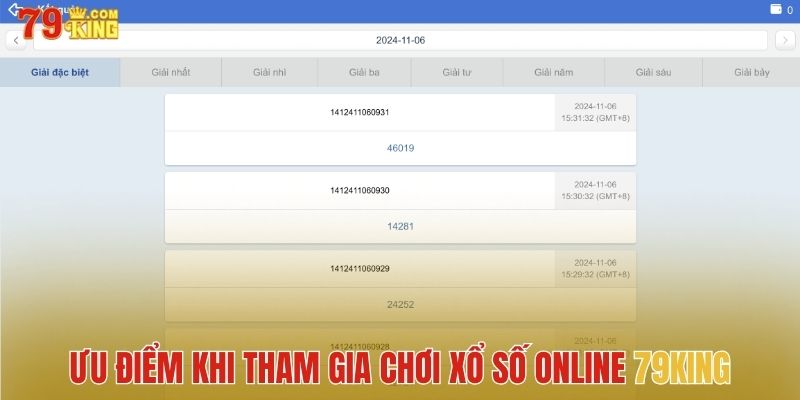 Liệt kê các ưu điểm khi tham gia chơi xổ số online 79King mỗi ngày