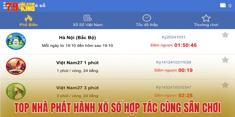 Top nhà phát hành xổ số hợp tác cùng sân chơi hiện nay